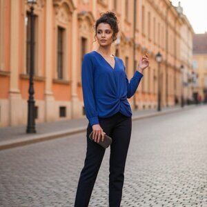 COBALT BLUE BLOUSE